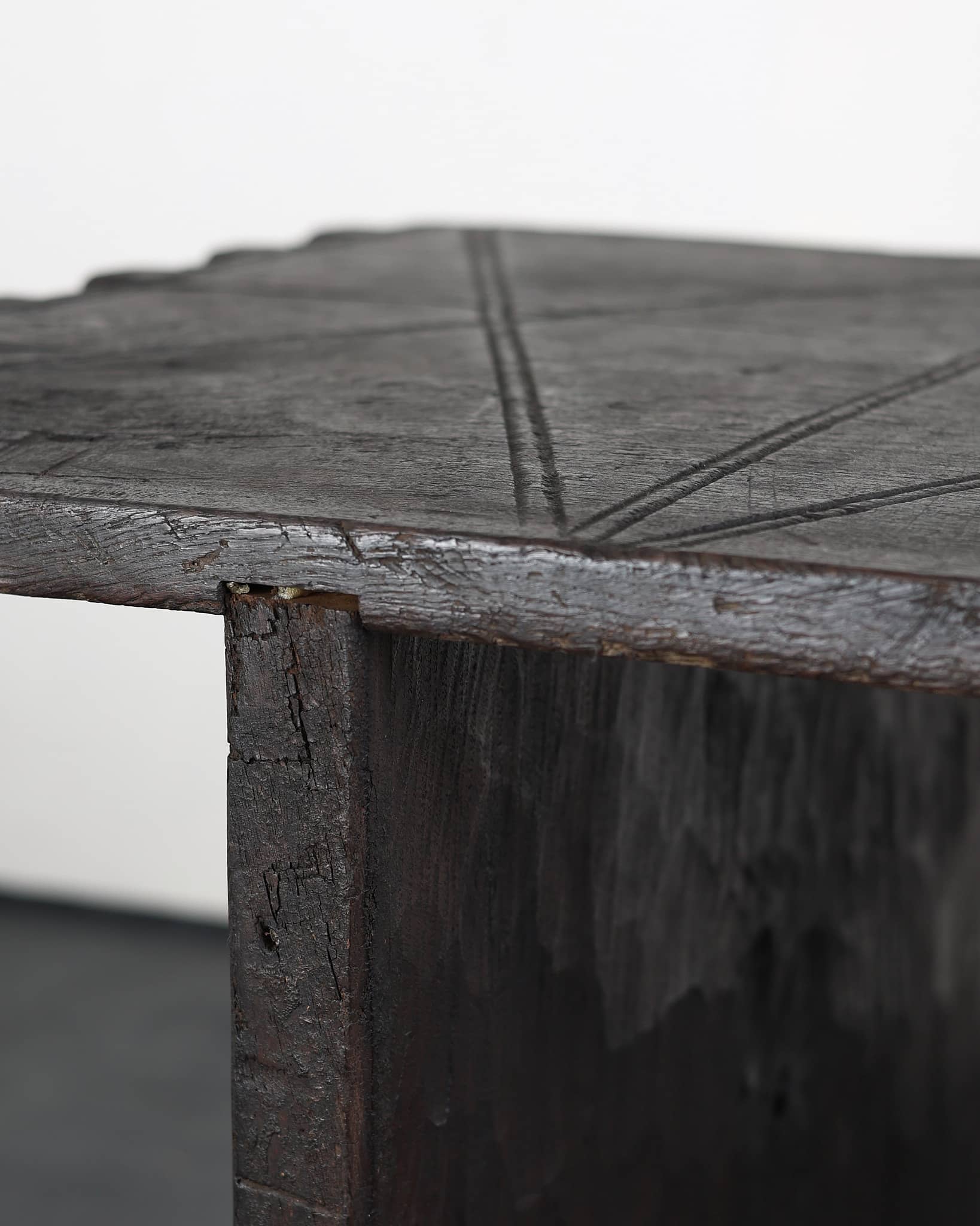 Primitive Table In Early 18th C. Hewn Portuguese Chestnut
