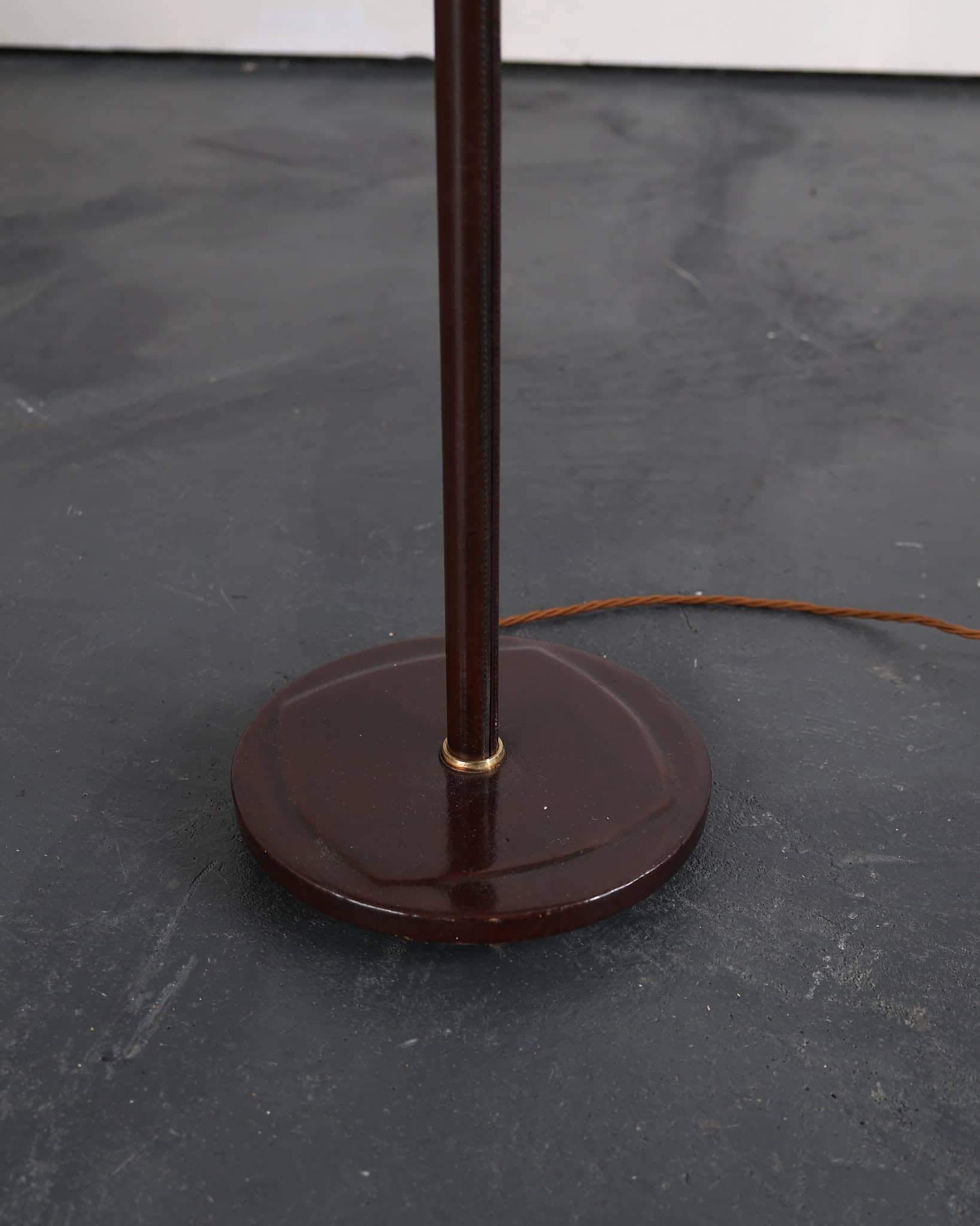 C.1950s Swedish Stitched Leather Standard Lamp