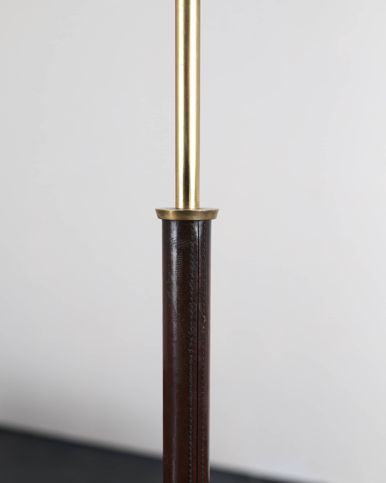 C.1950s Swedish Stitched Leather Standard Lamp