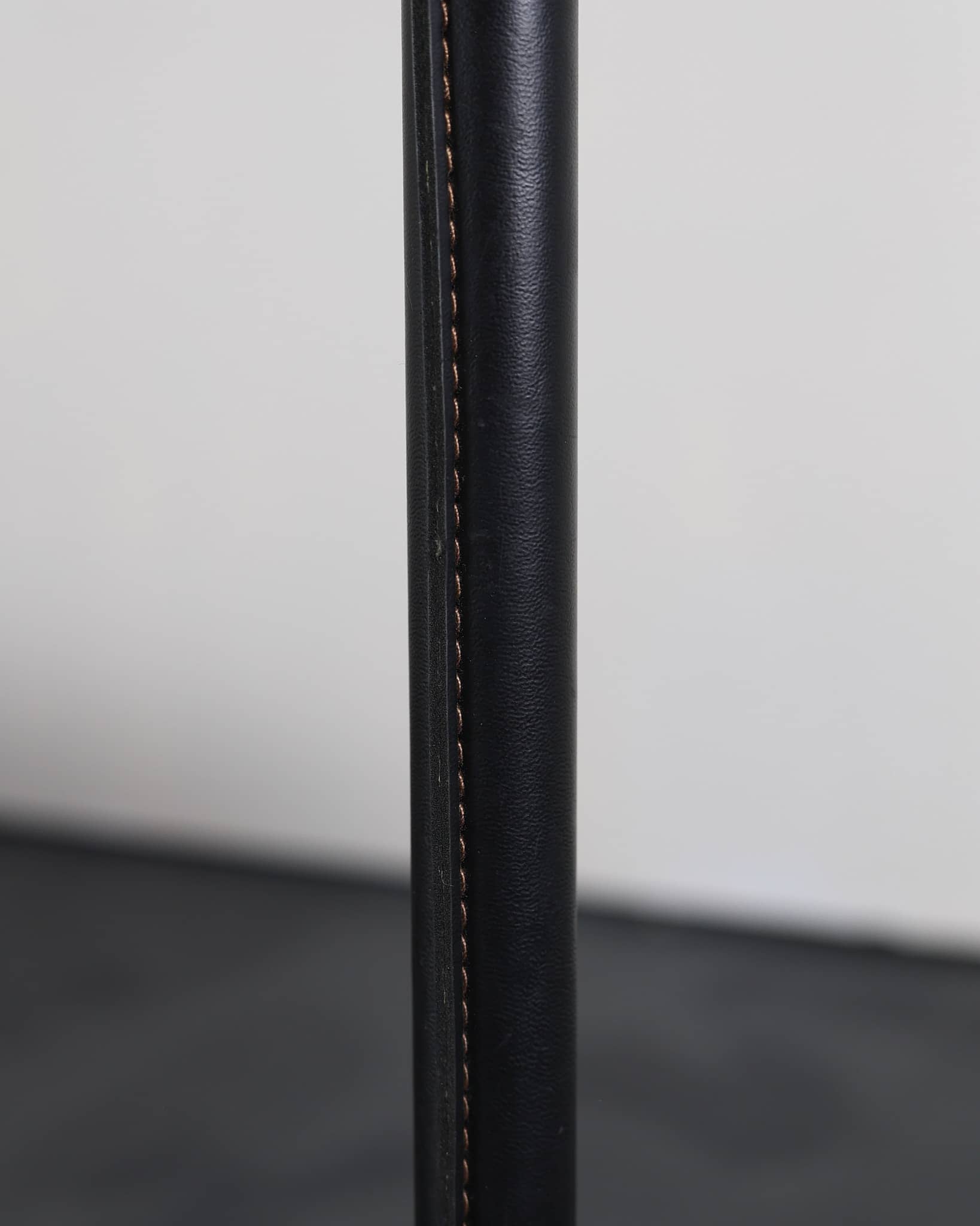C.1960s Chrome & Stitched Leather Standard Lamp (2)