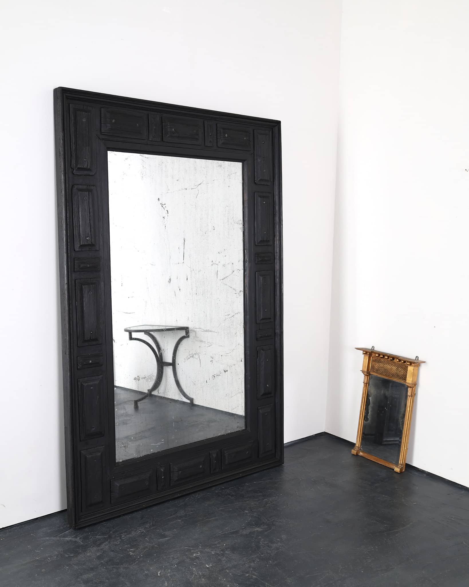 XXL Charred Chestnut & Mercury Mirror