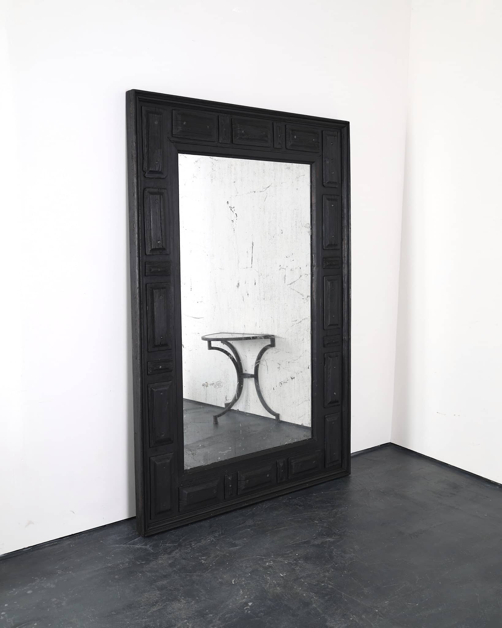 XXL Charred Chestnut & Mercury Mirror