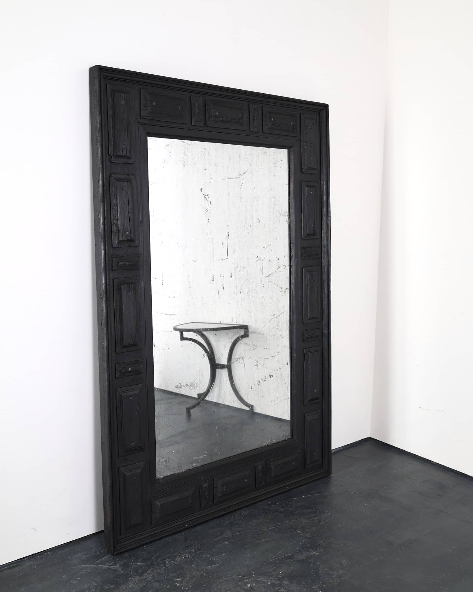 XXL Charred Chestnut & Mercury Mirror