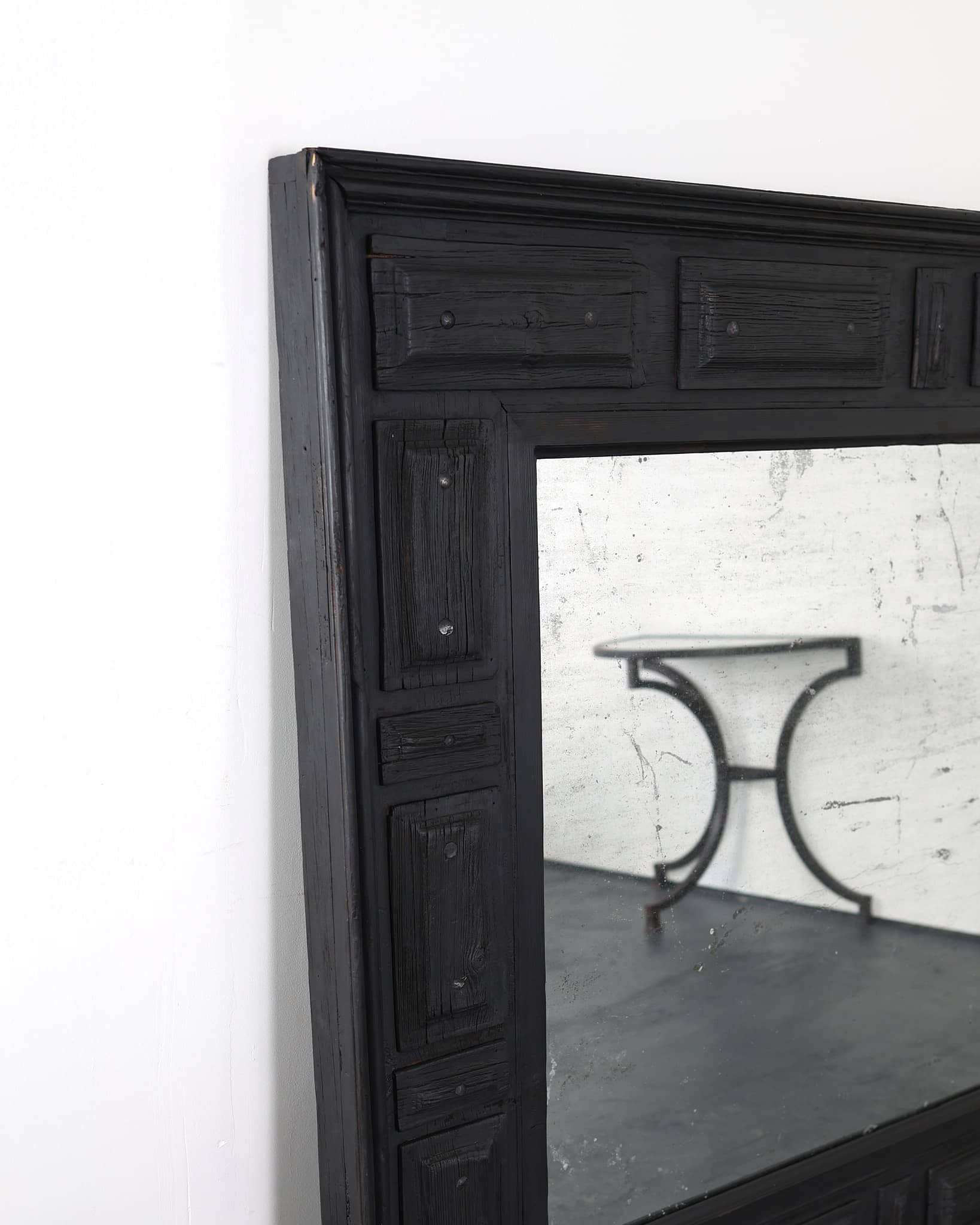 XXL Charred Chestnut & Mercury Mirror
