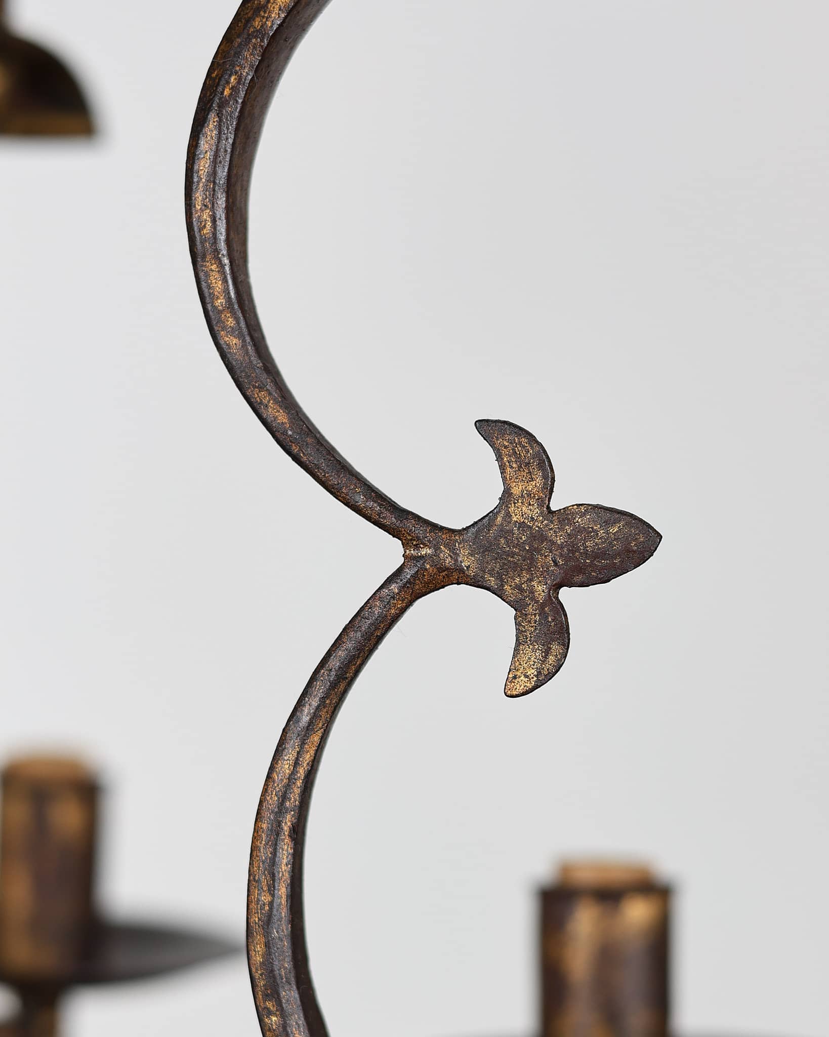 Catalan Gilt Iron 12 Arm Chandelier