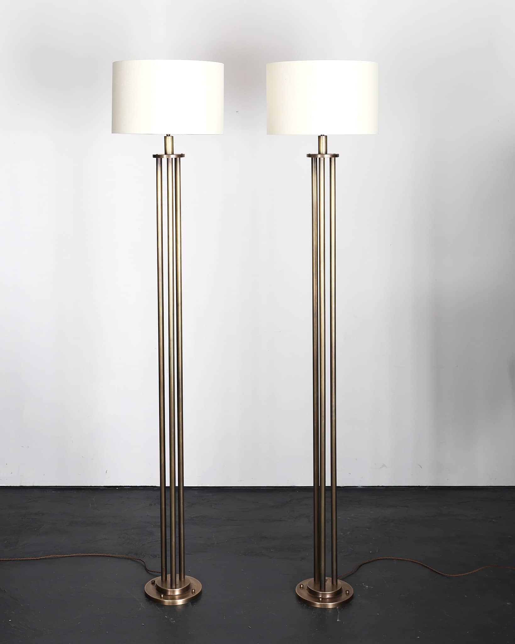 Rare Pair Of XL French Modernist Floor Lamps by Maurice Lombart