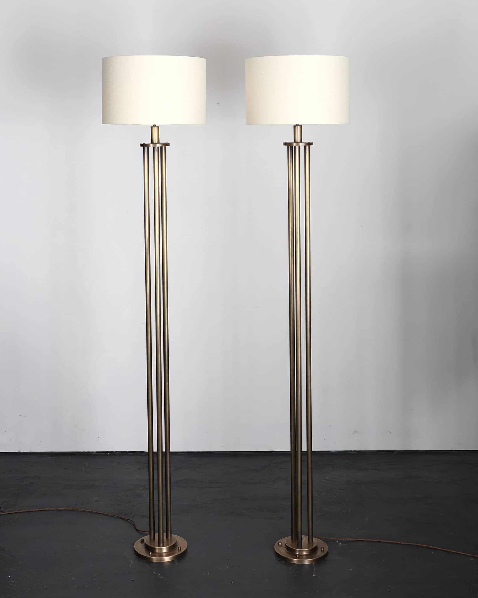 Rare Pair Of XL French Modernist Floor Lamps by Maurice Lombart