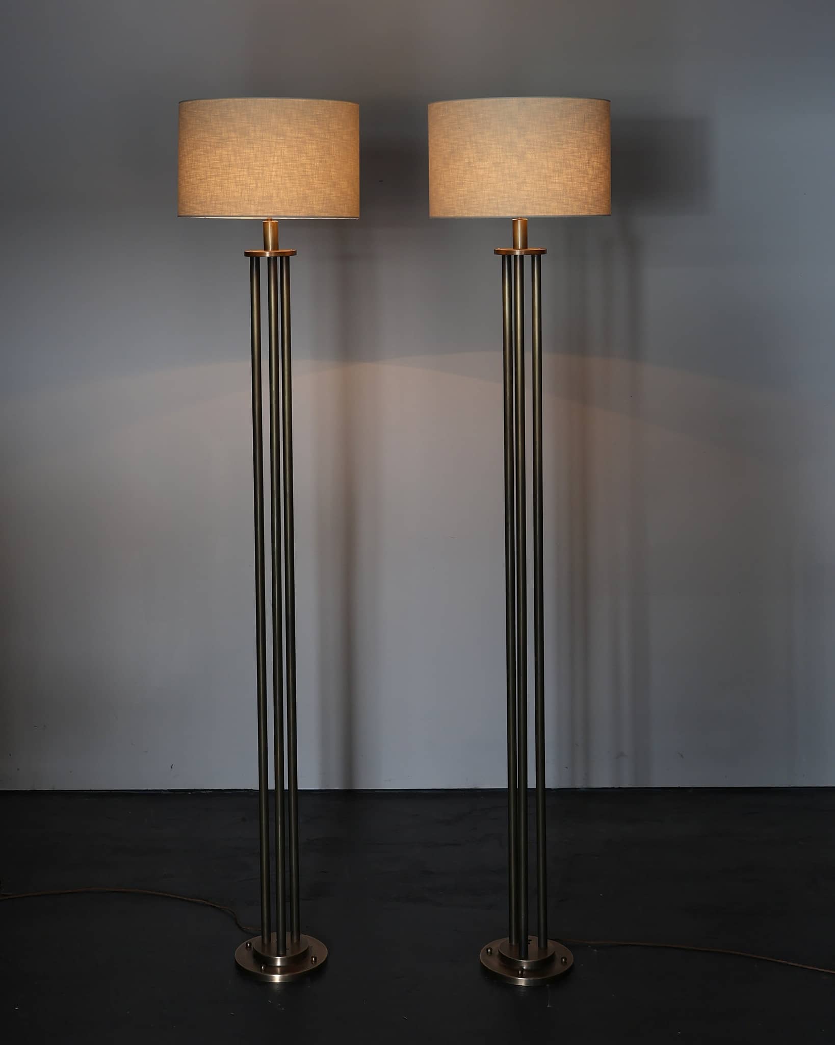 Rare Pair Of XL French Modernist Floor Lamps by Maurice Lombart