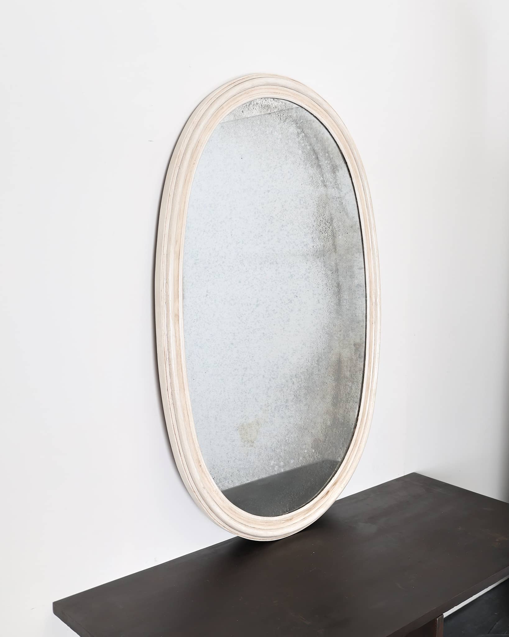 Large Oval Early 19th C. French Mercury Mirror