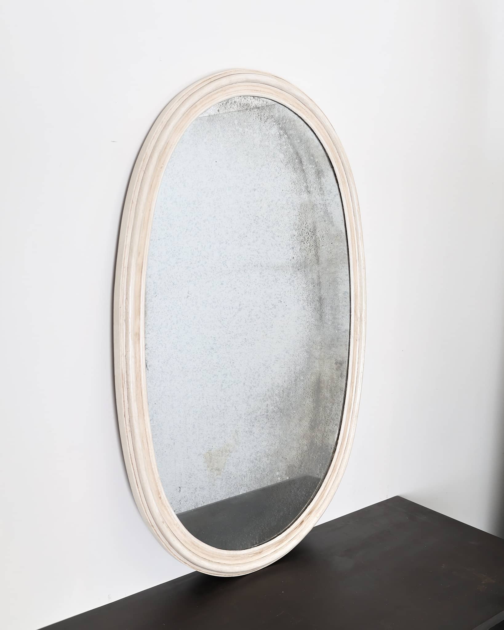 Large Oval Early 19th C. French Mercury Mirror