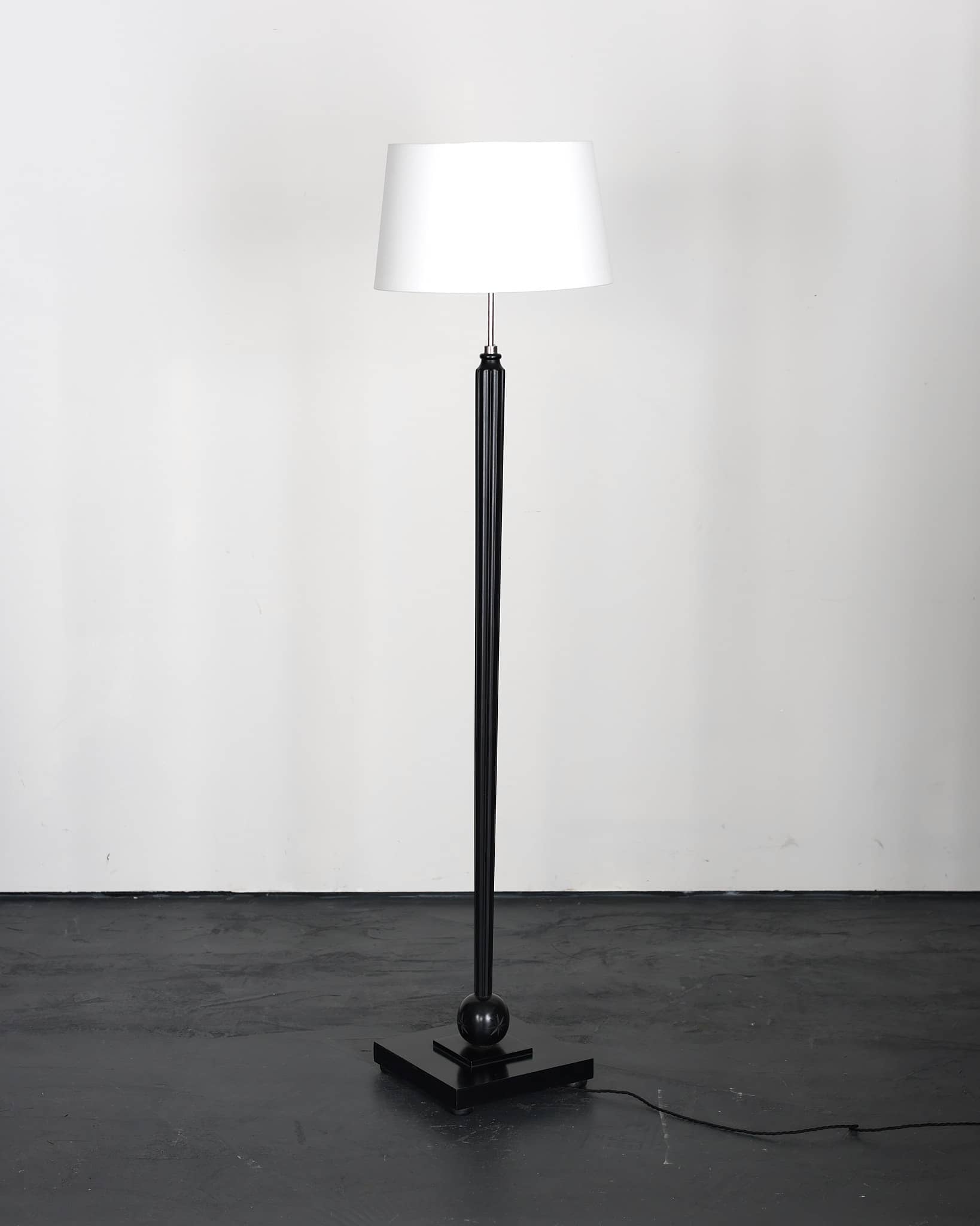 Late Deco Period Ebonised Swedish Standard Lamp