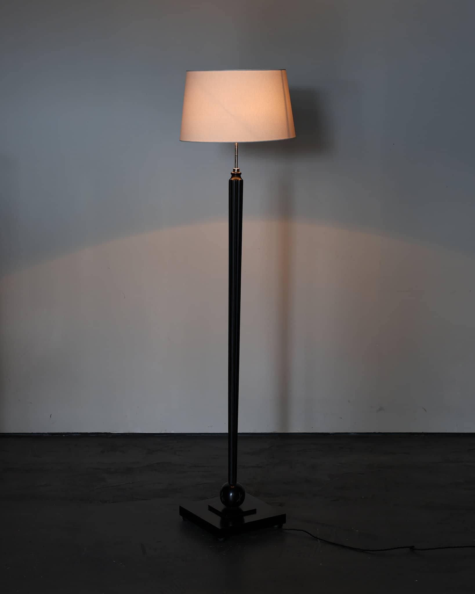 Late Deco Period Ebonised Swedish Standard Lamp
