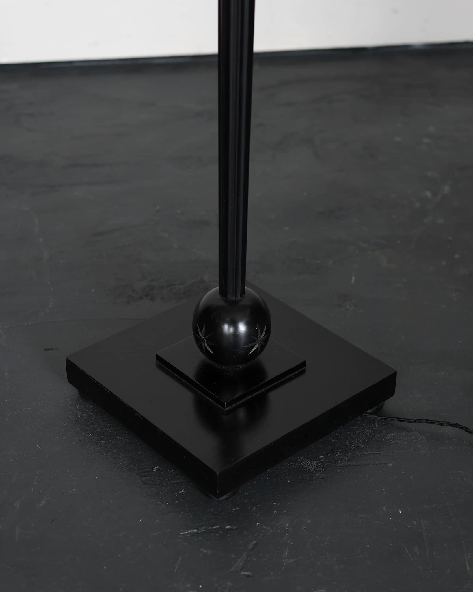 Late Deco Period Ebonised Swedish Standard Lamp