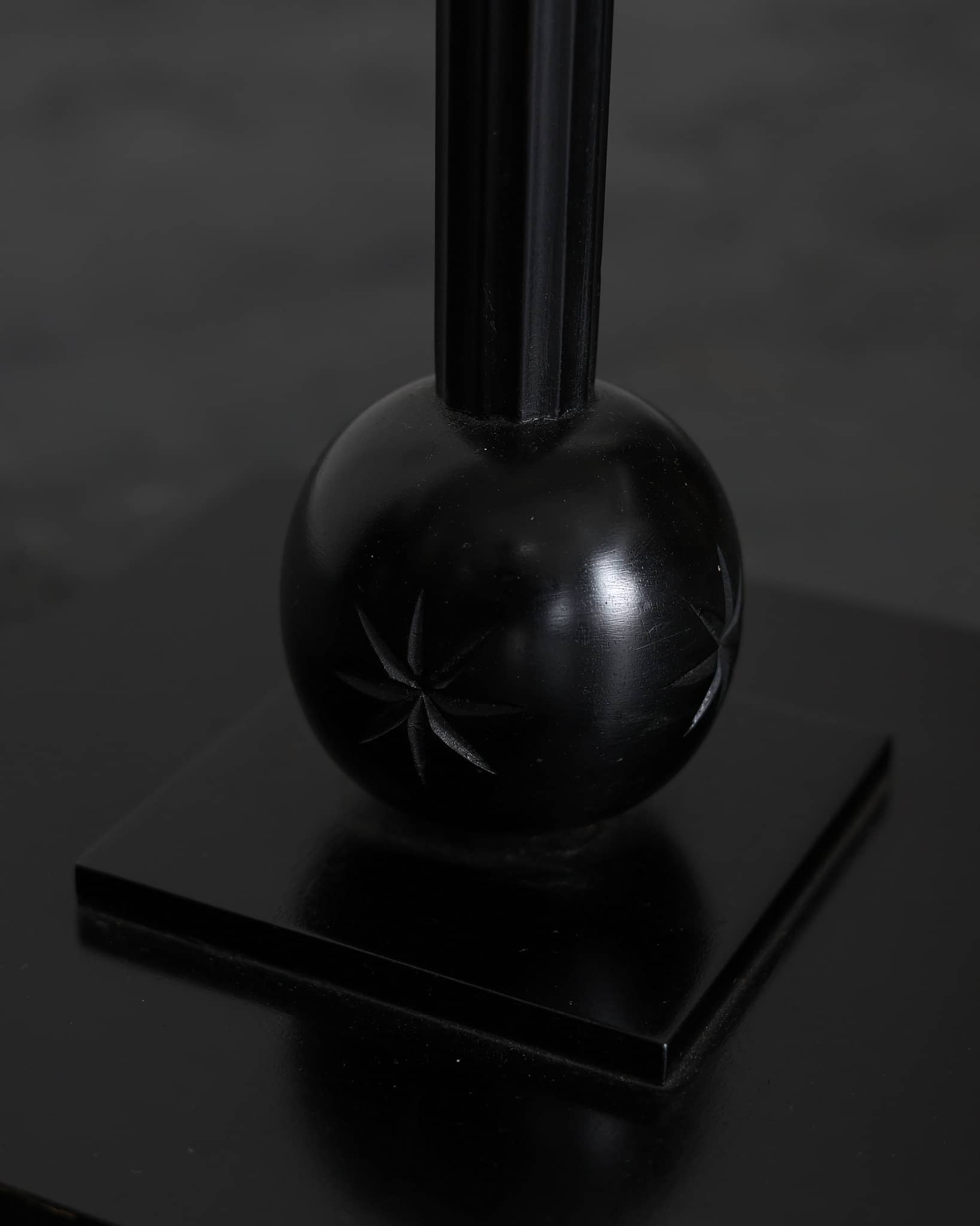 Late Deco Period Ebonised Swedish Standard Lamp