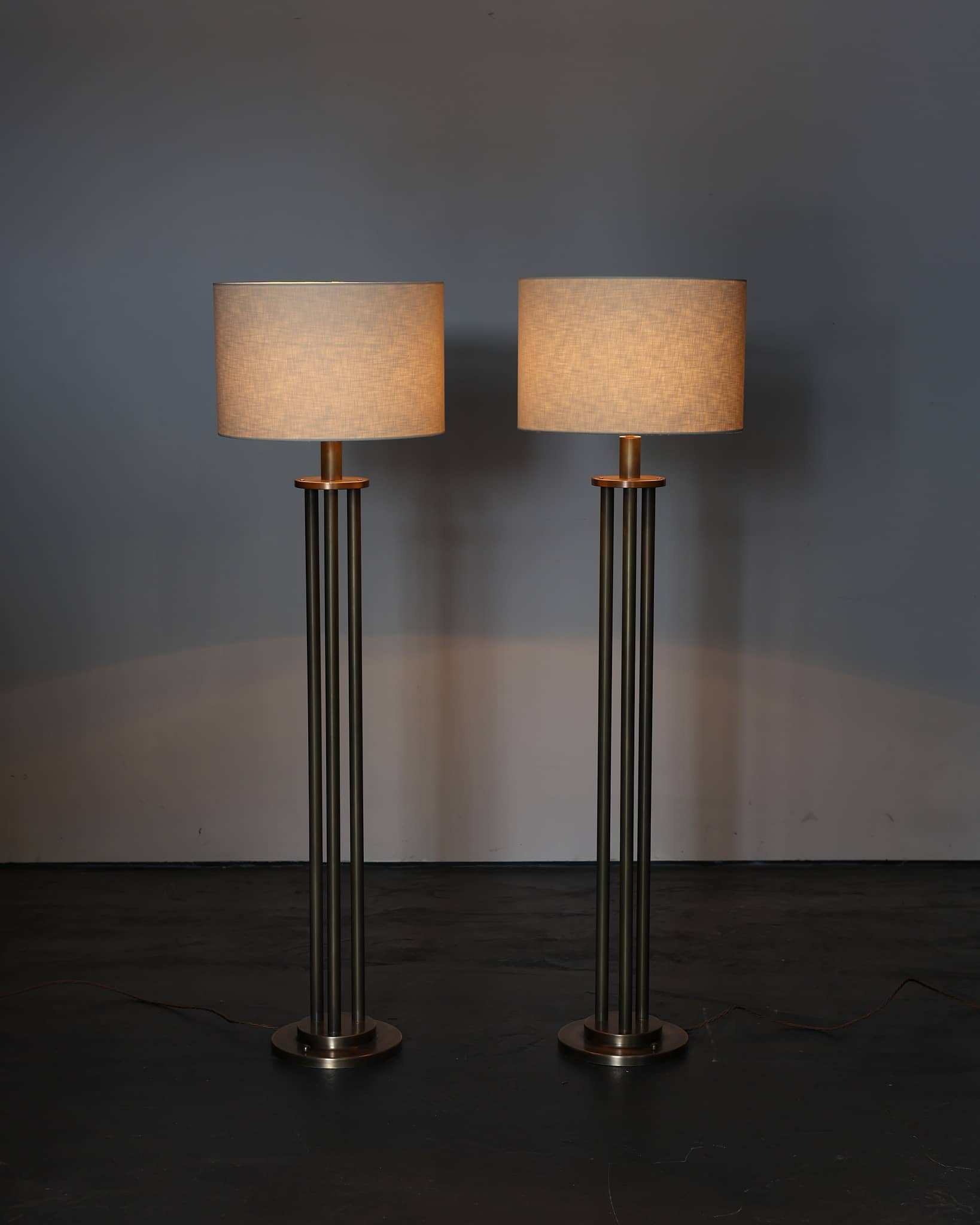 Rare Pair Of French Modernist Floor Lamps by Maurice Lombart