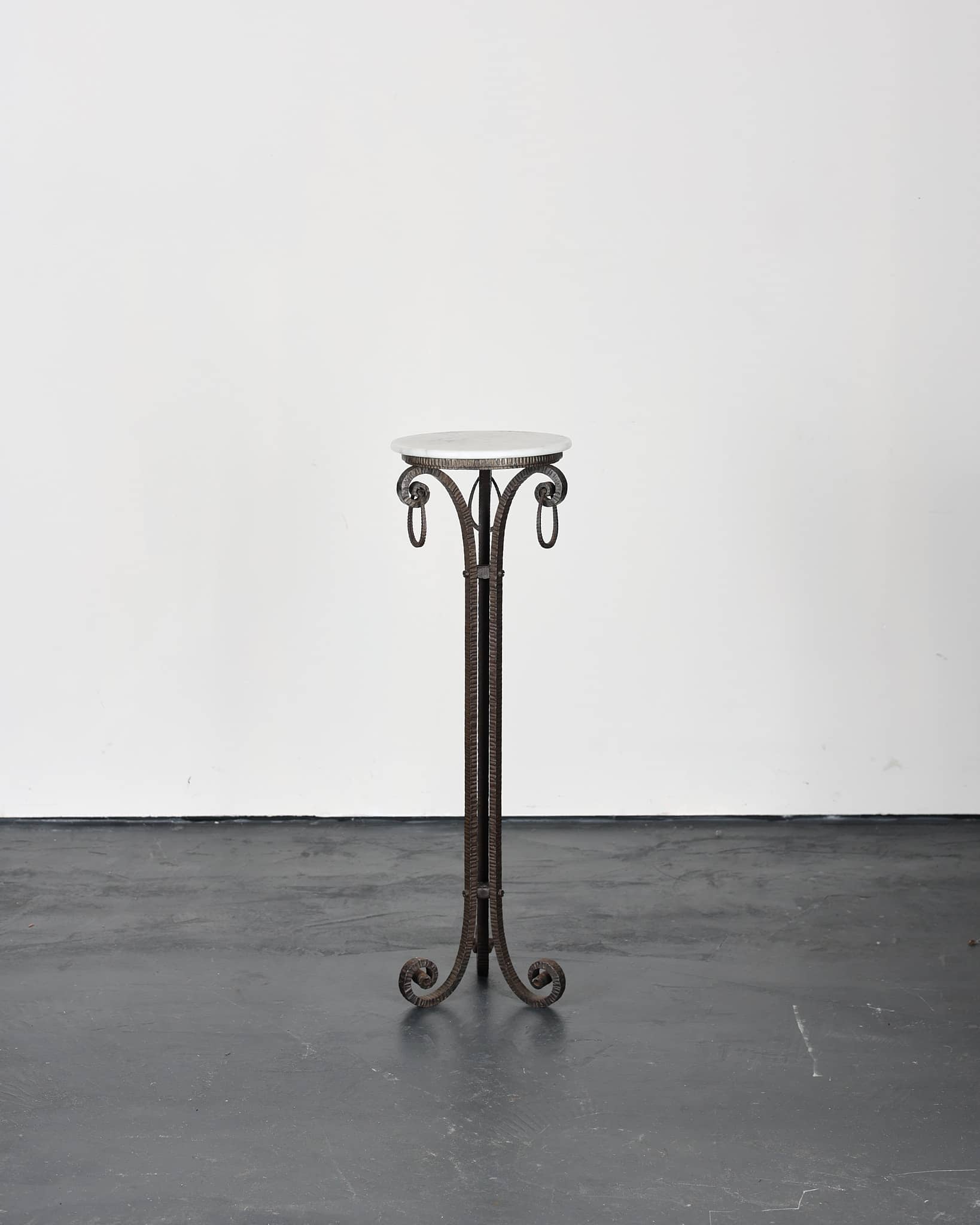 French C.1910 Art Nouveaux Tooled Iron Pedestal