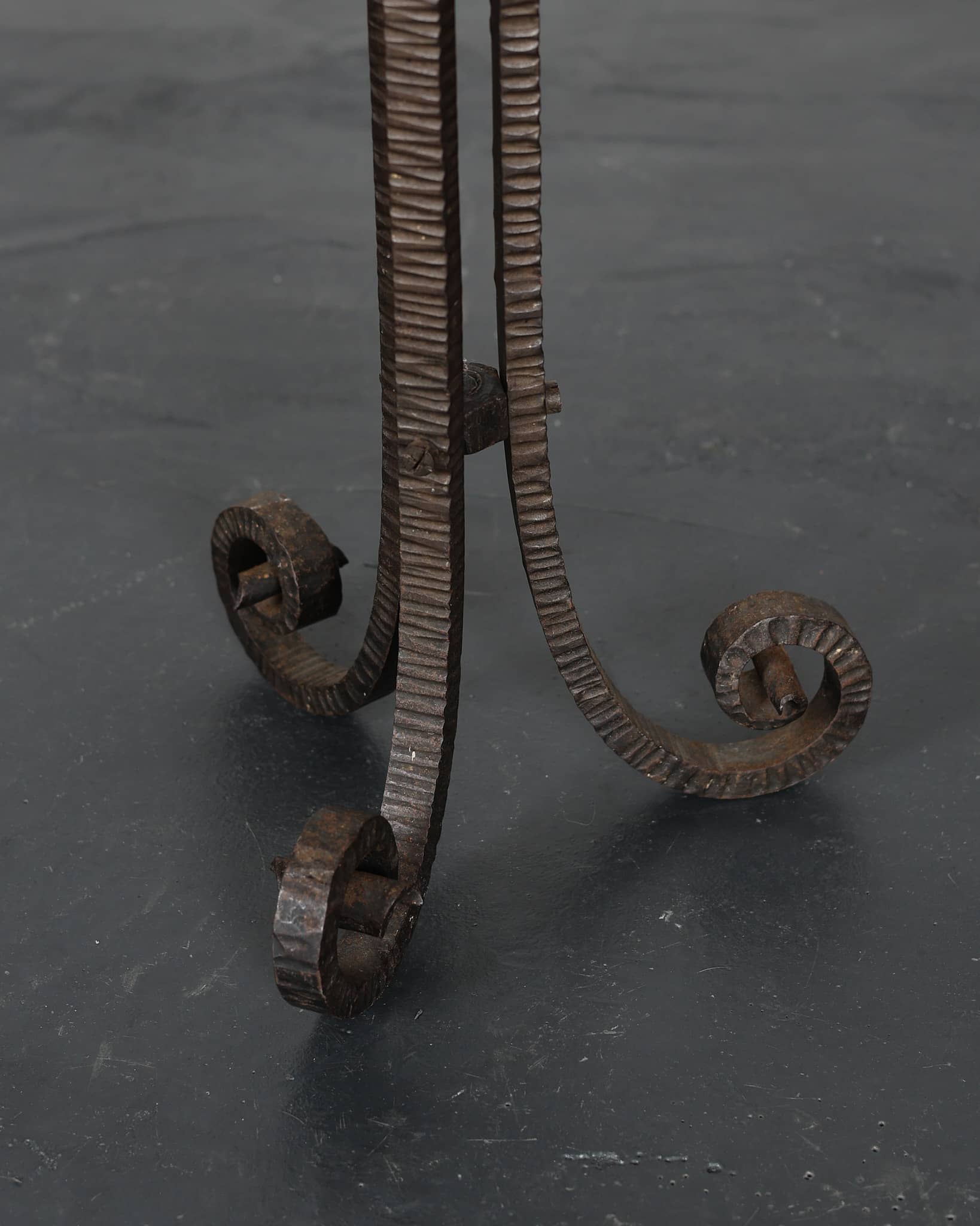 French C.1910 Art Nouveaux Tooled Iron Pedestal