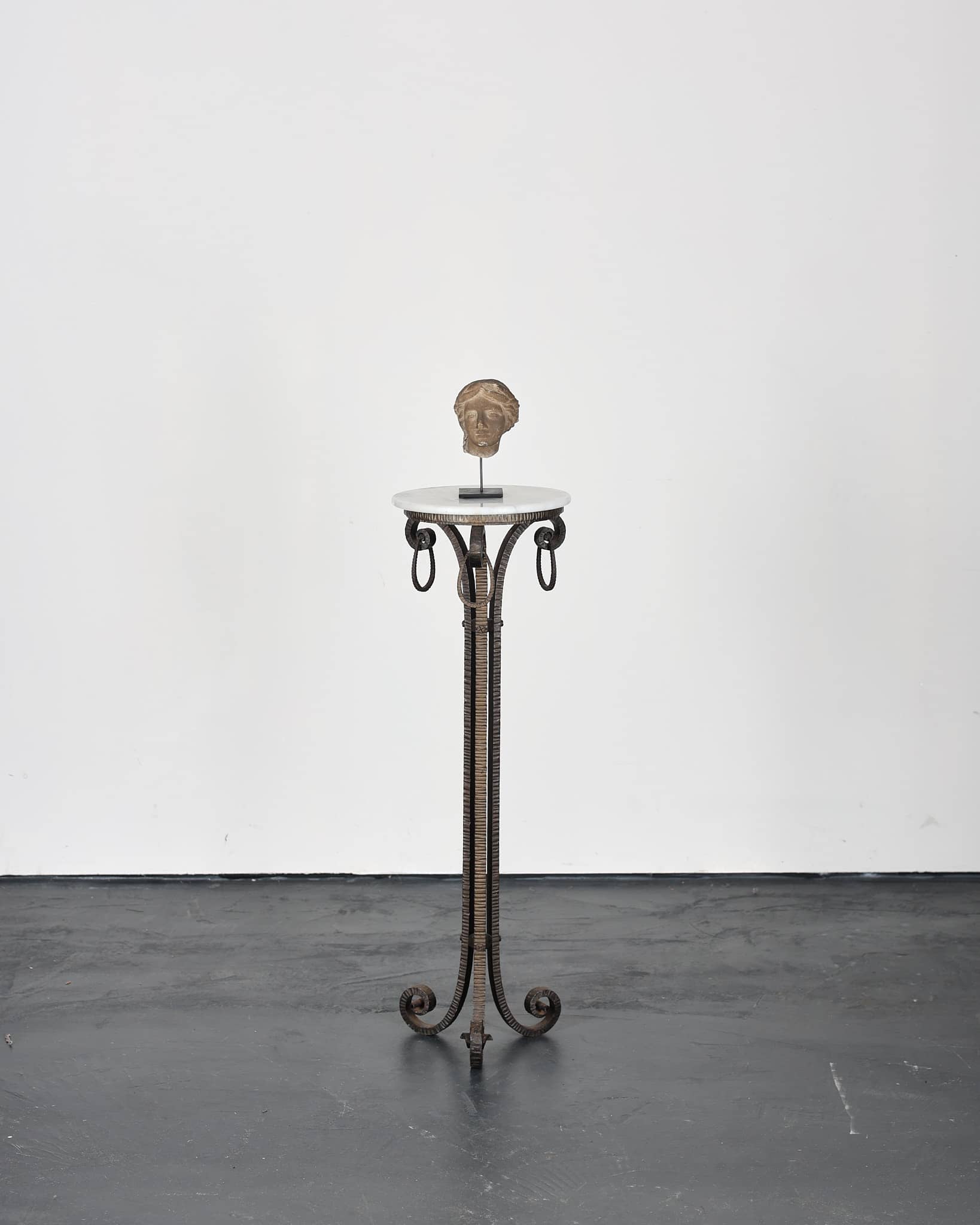 French C.1910 Art Nouveaux Tooled Iron Pedestal