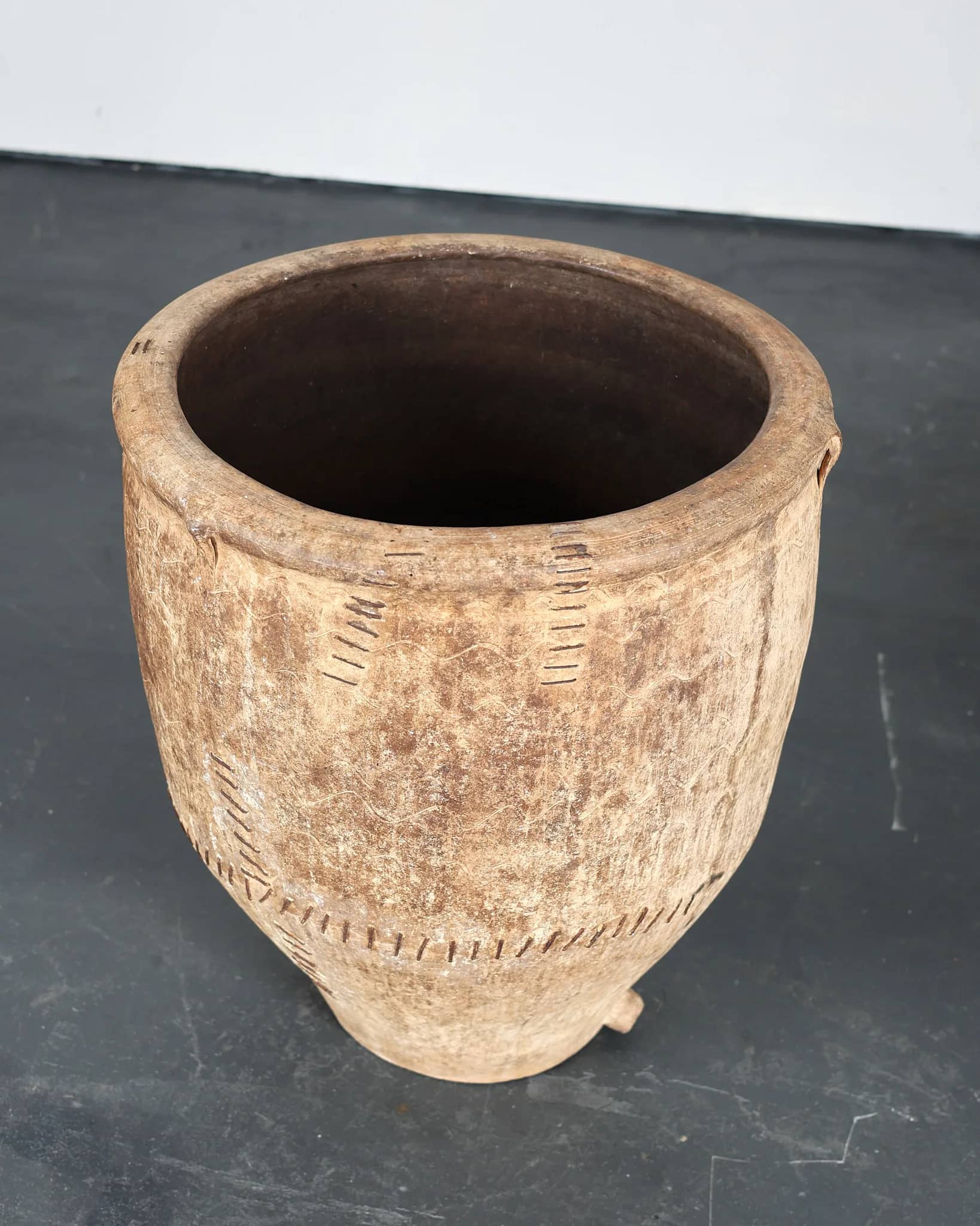 Incredible Heavily Stapled 18th C. Terracotta Vessel