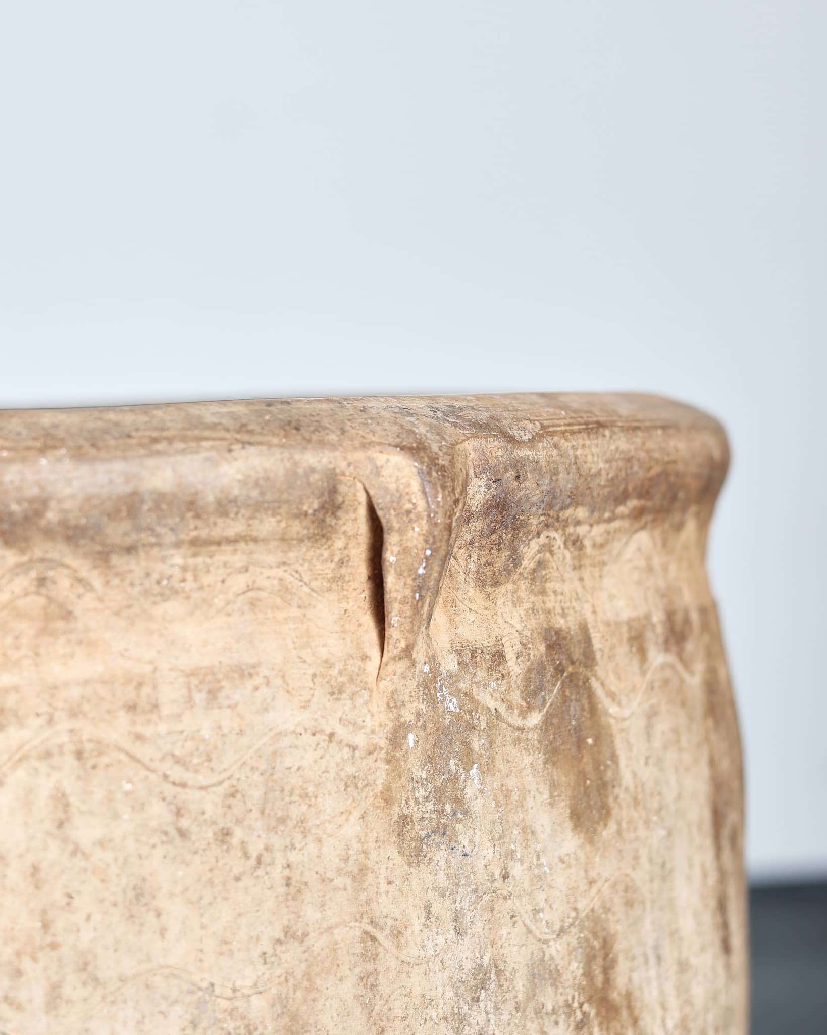 Incredible Heavily Stapled 18th C. Terracotta Vessel