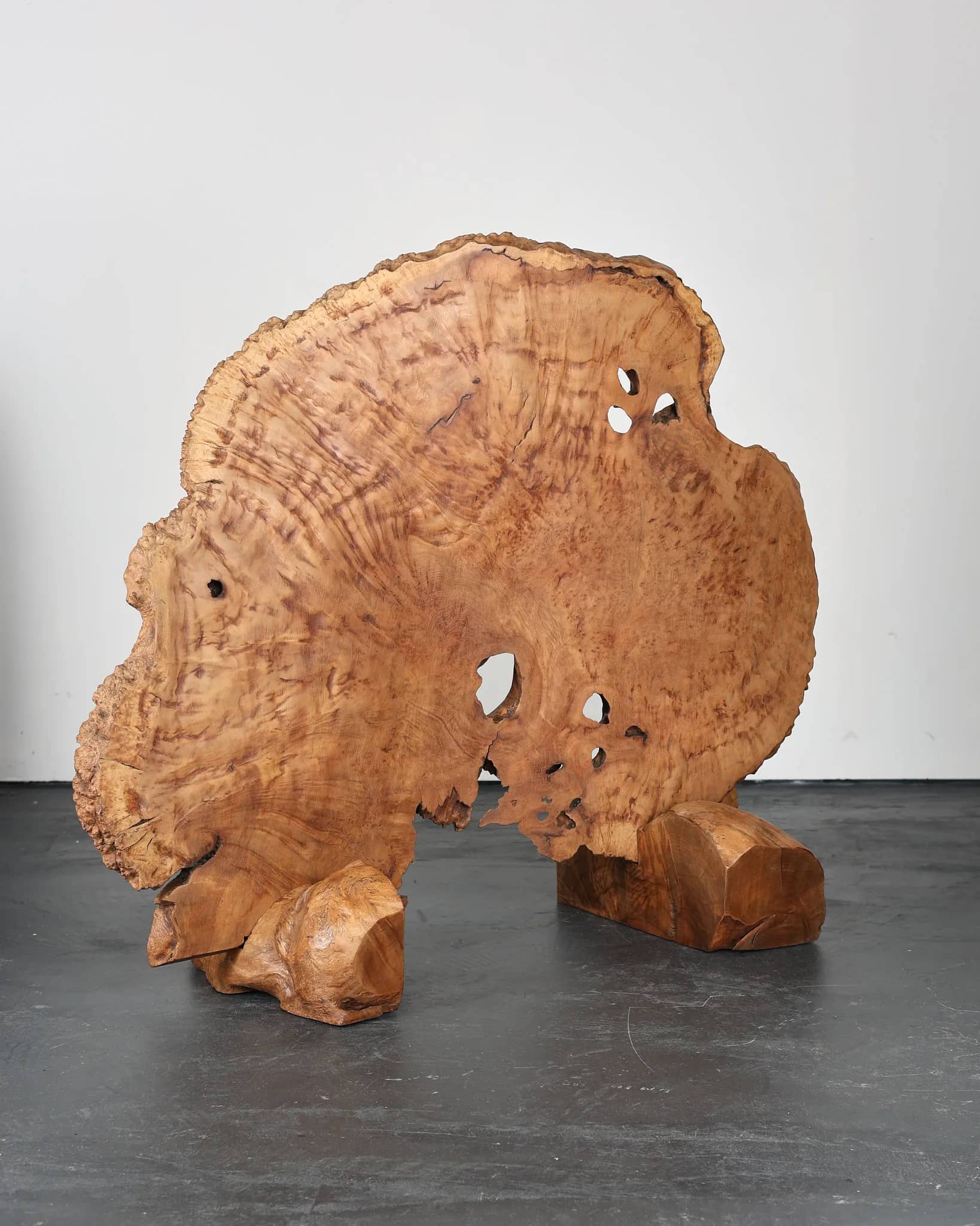 Japanese C.1960s Naturalistic Burl Wood Screen