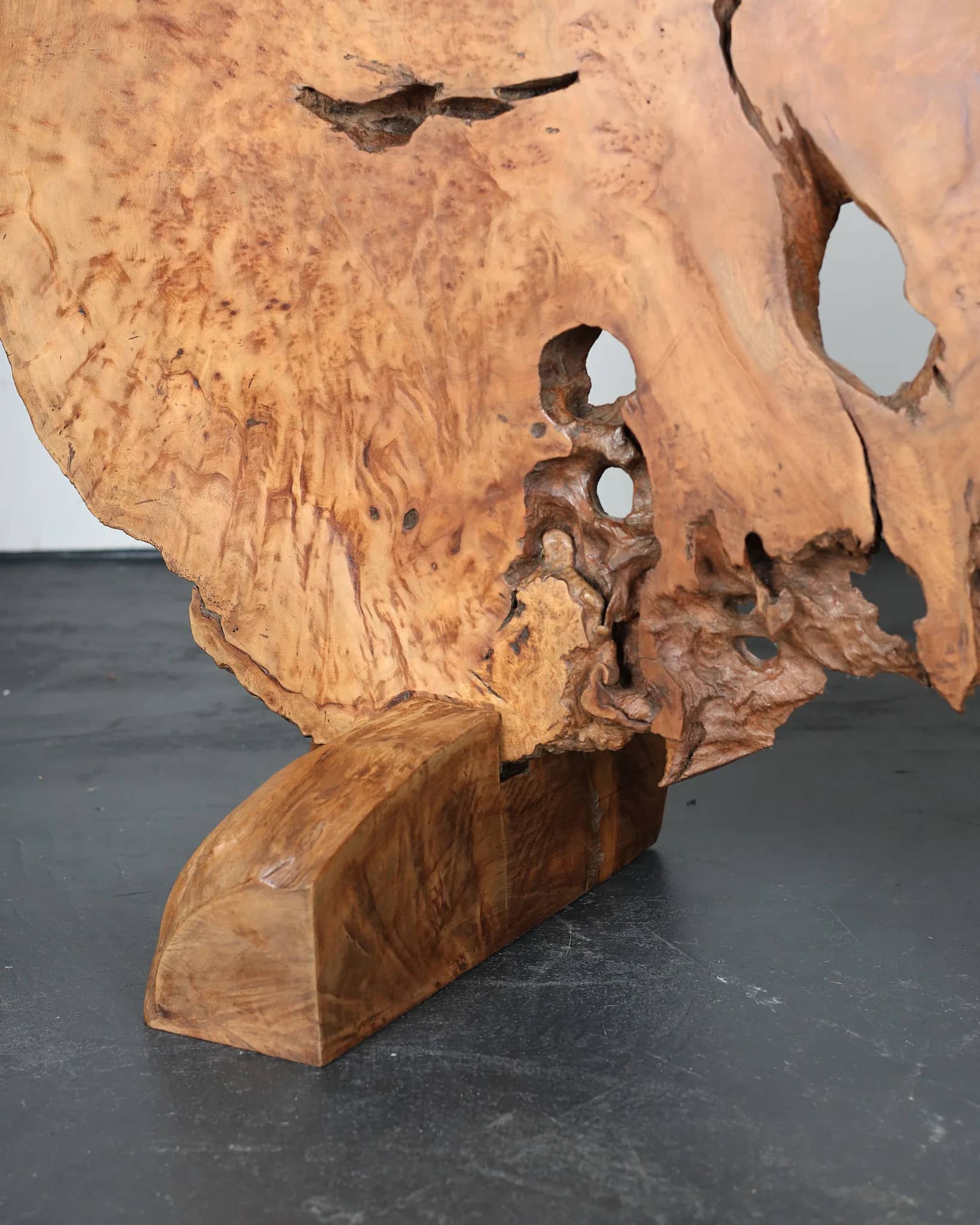 Japanese C.1960s Naturalistic Burl Wood Screen