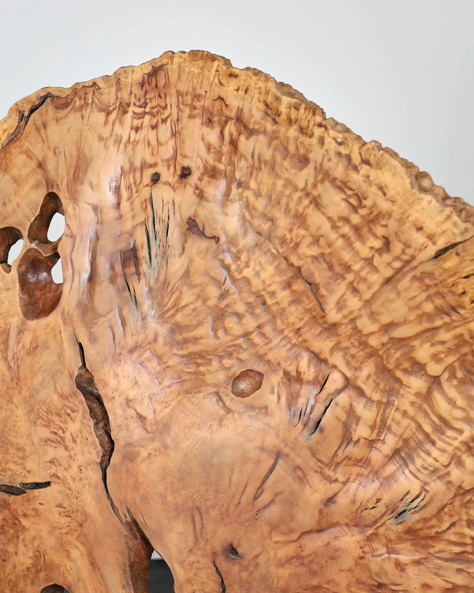 Japanese C.1960s Naturalistic Burl Wood Screen