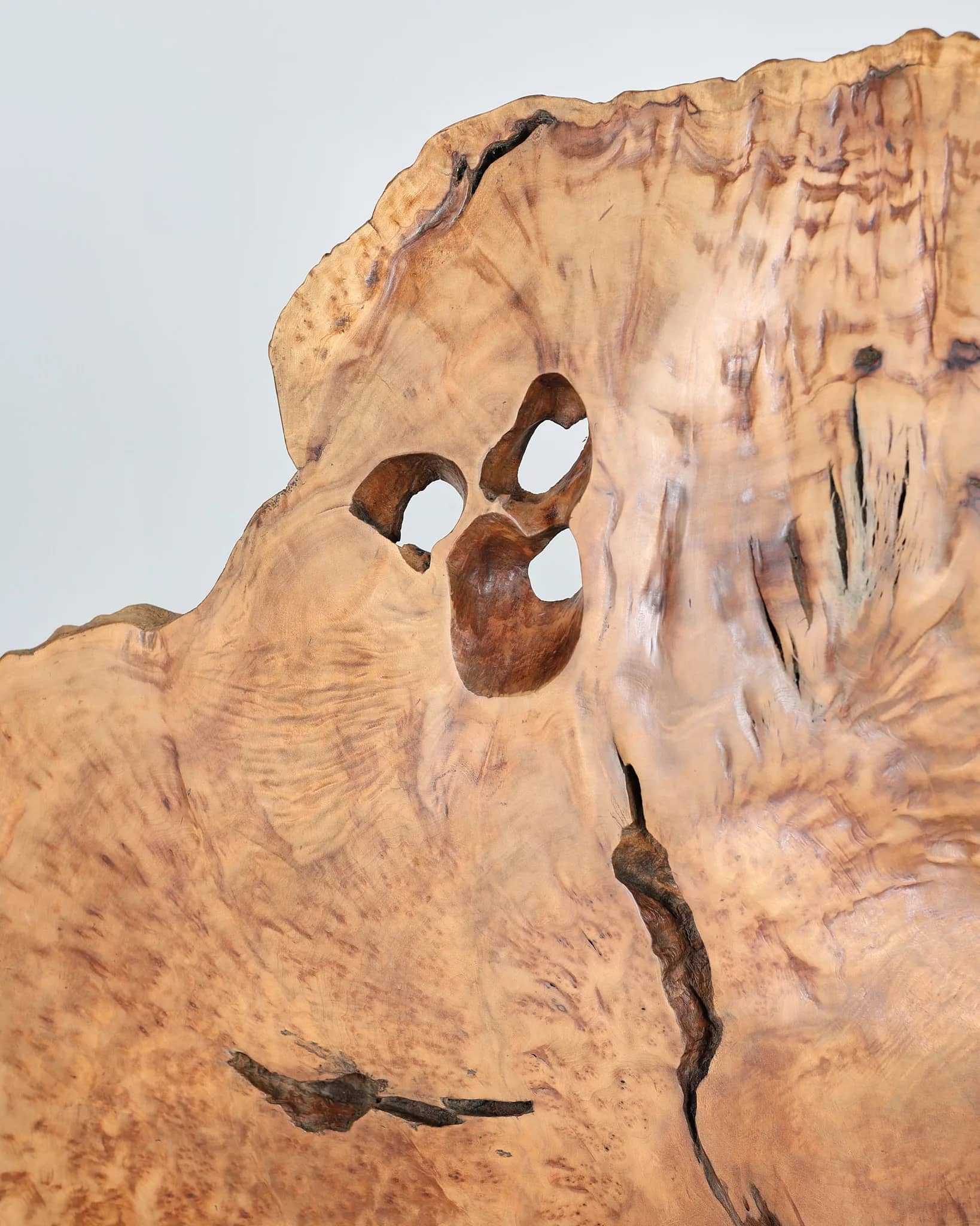 Japanese C.1960s Naturalistic Burl Wood Screen