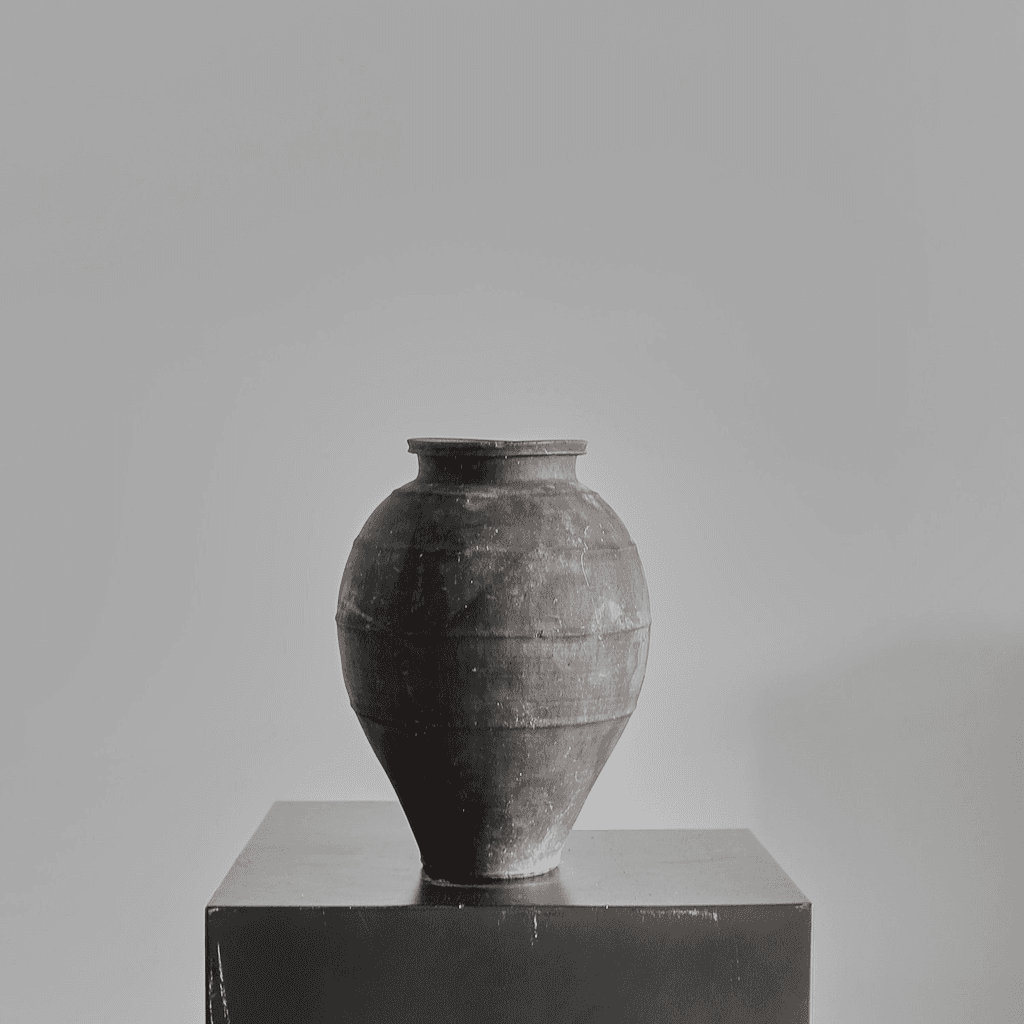 19Th C. Black Terracotta Portuguese Vessel