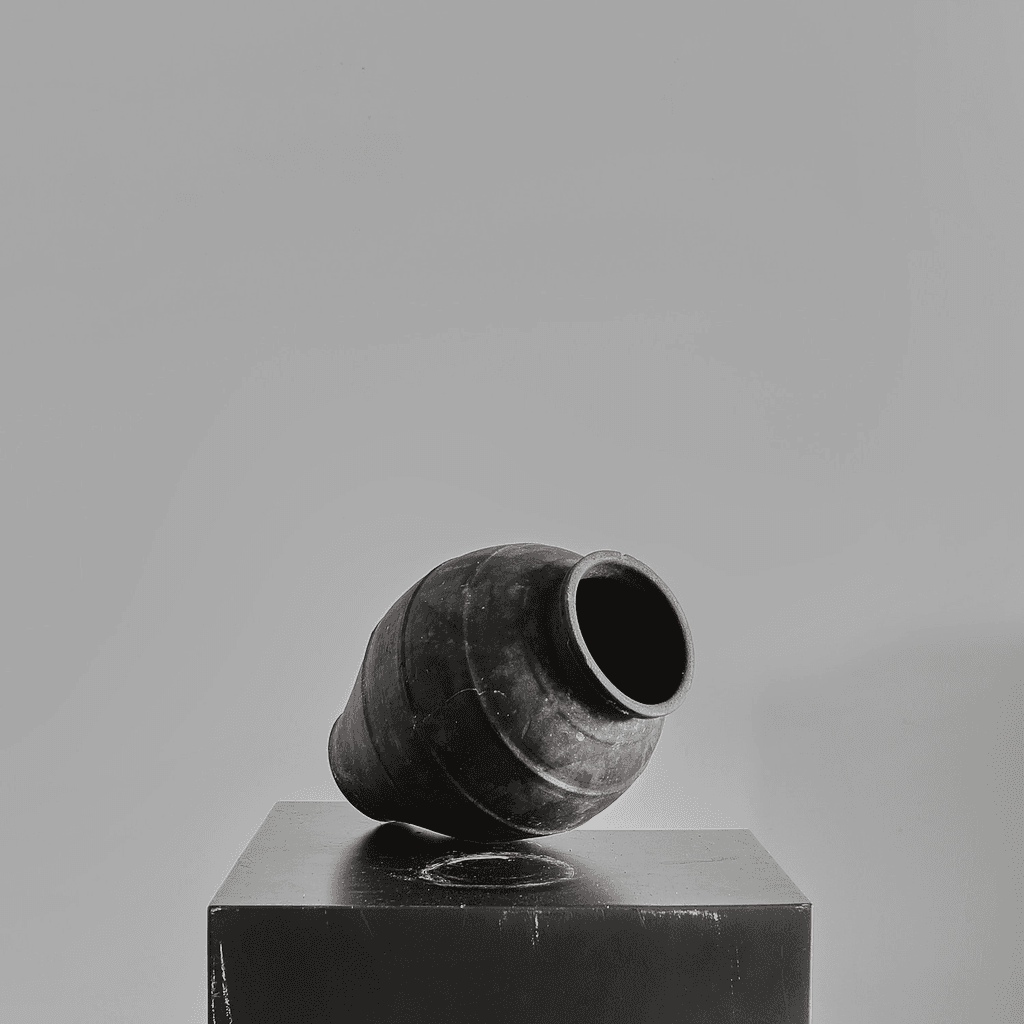 19Th C. Black Terracotta Portuguese Vessel