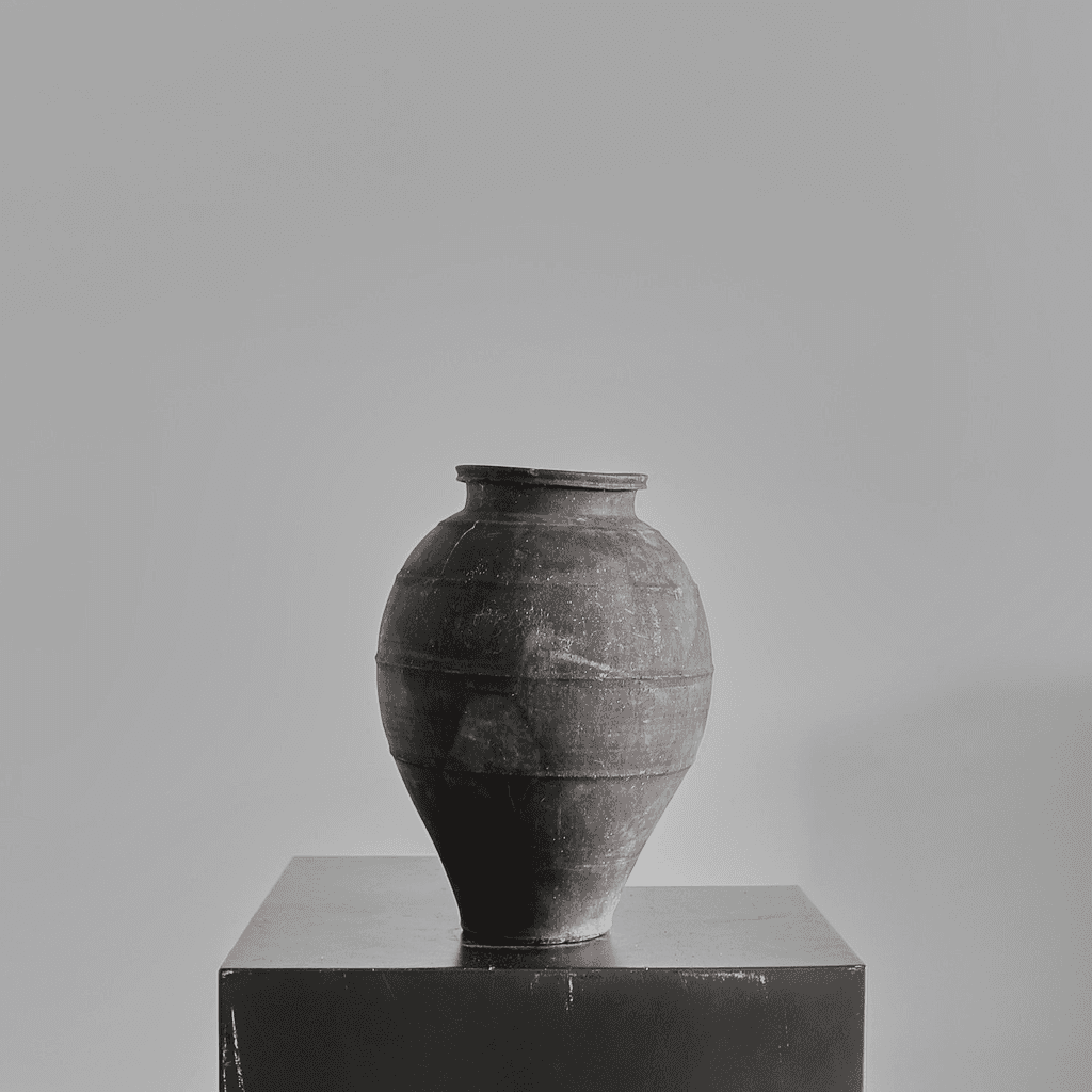 19Th C. Black Terracotta Portuguese Vessel