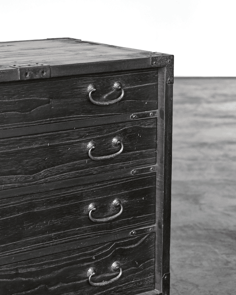 Charred Edo Period Tansu/Chest Of Drawers
