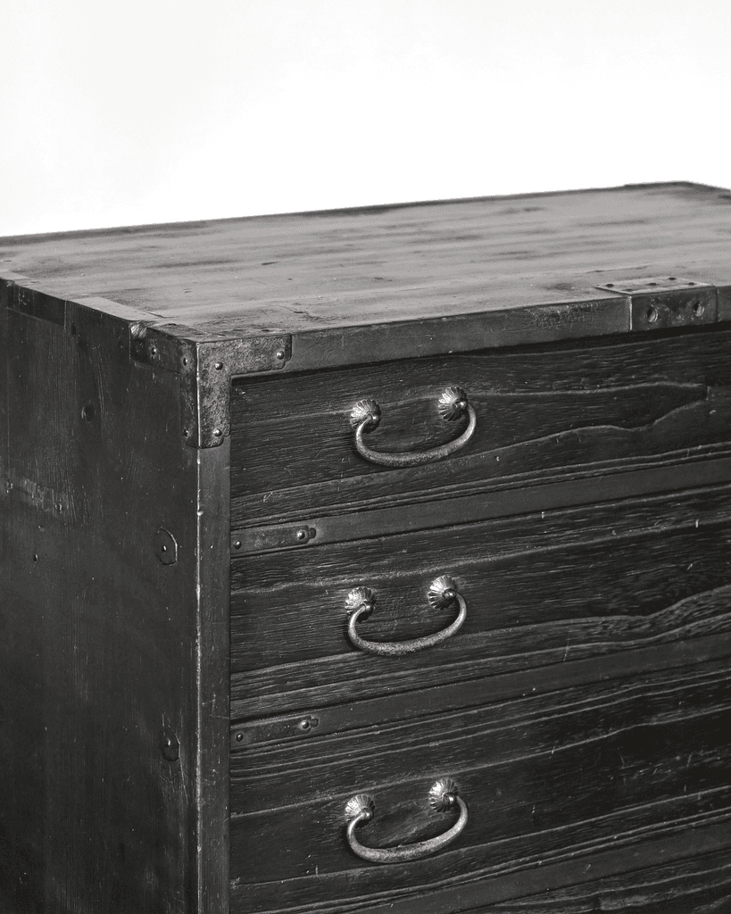 Charred Edo Period Tansu/Chest Of Drawers