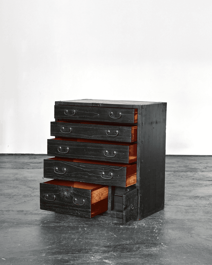 Charred Edo Period Tansu/Chest Of Drawers