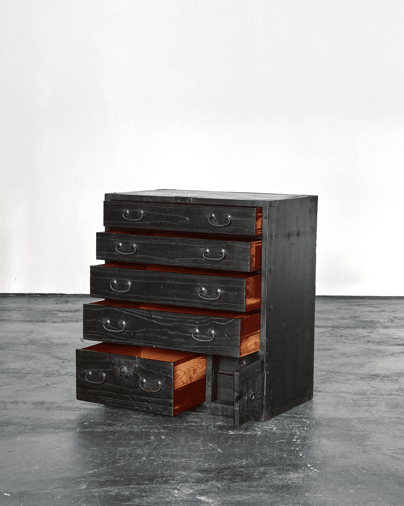 Charred Edo Period Tansu/Chest Of Drawers