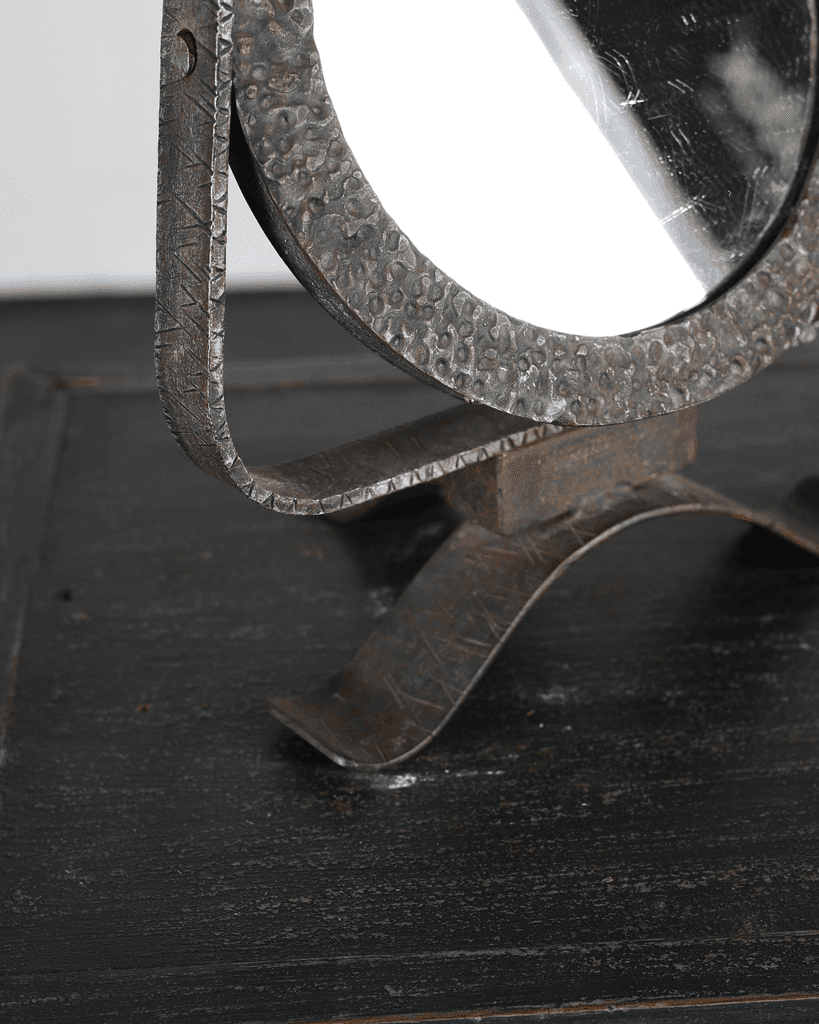 C.1950s Tooled Iron Vanity Mirror