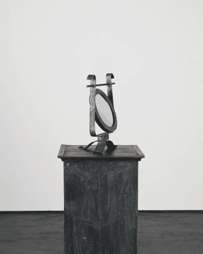 C.1950s Tooled Iron Vanity Mirror