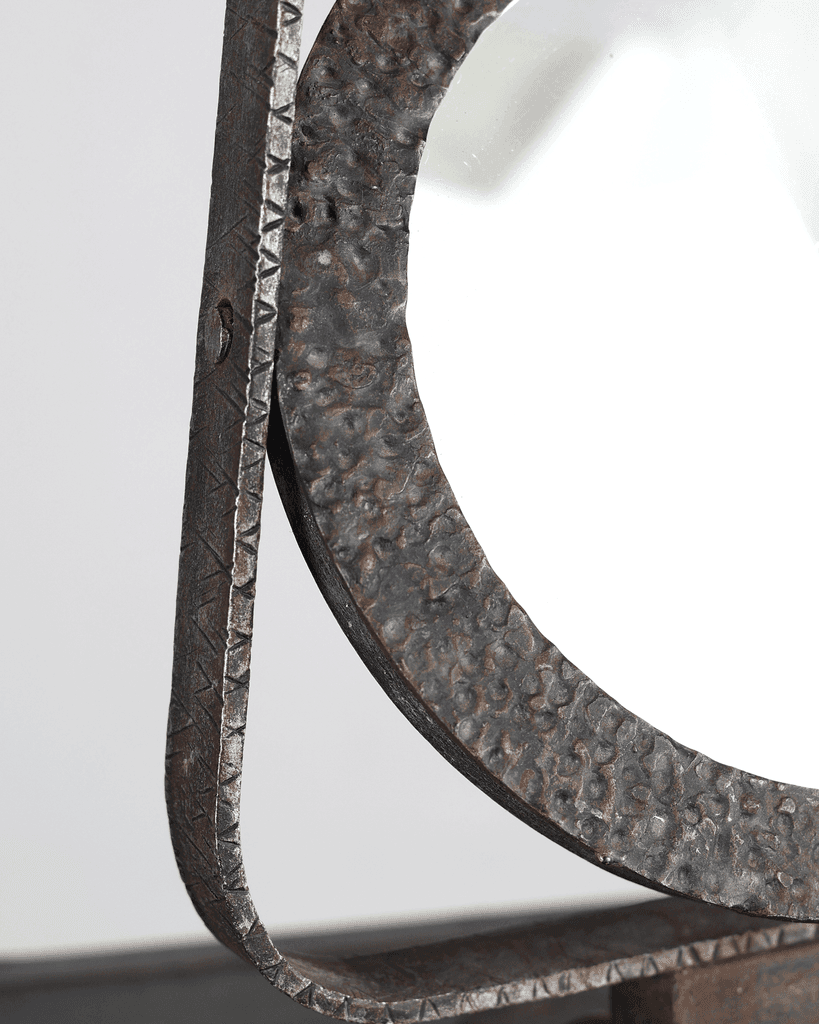 C.1950s Tooled Iron Vanity Mirror