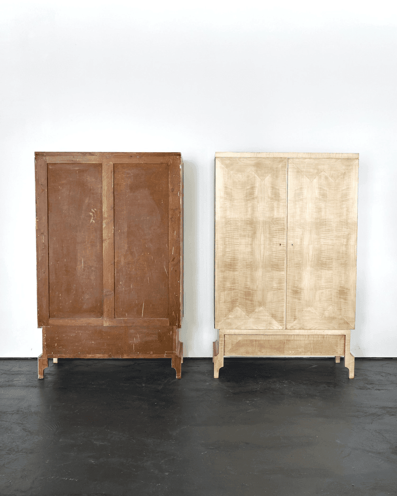 A pair of Original 30s Czech Cubist Wardrobes