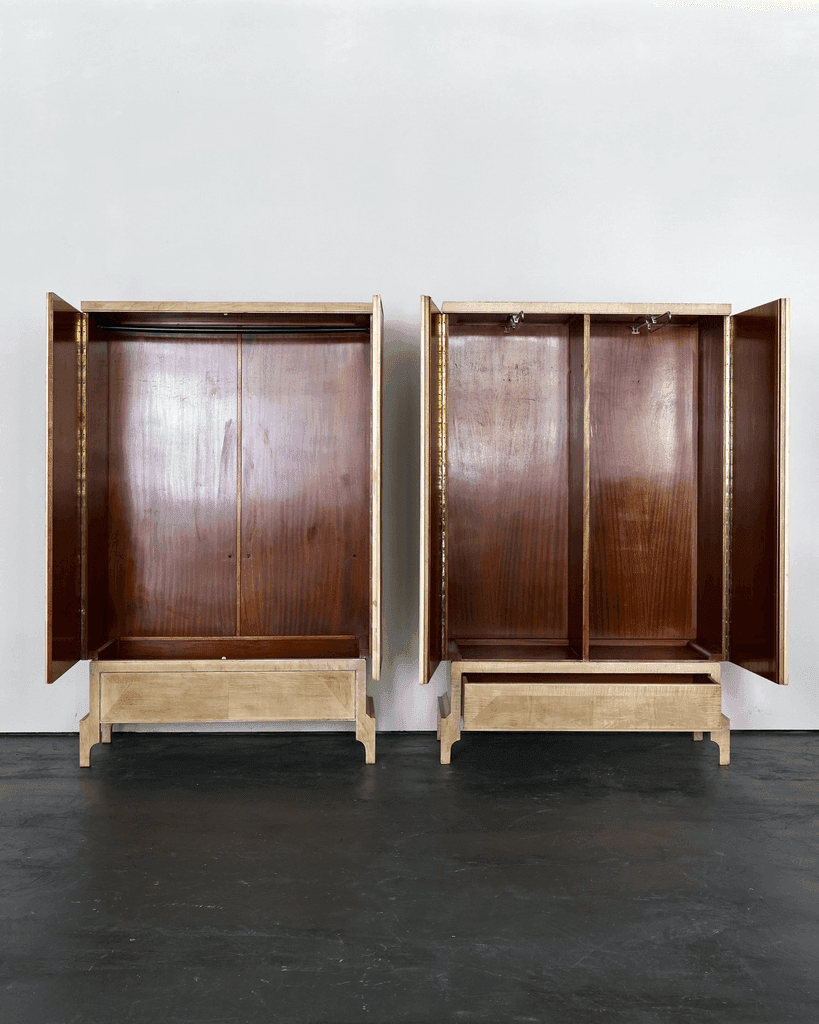 A pair of Original 30s Czech Cubist Wardrobes