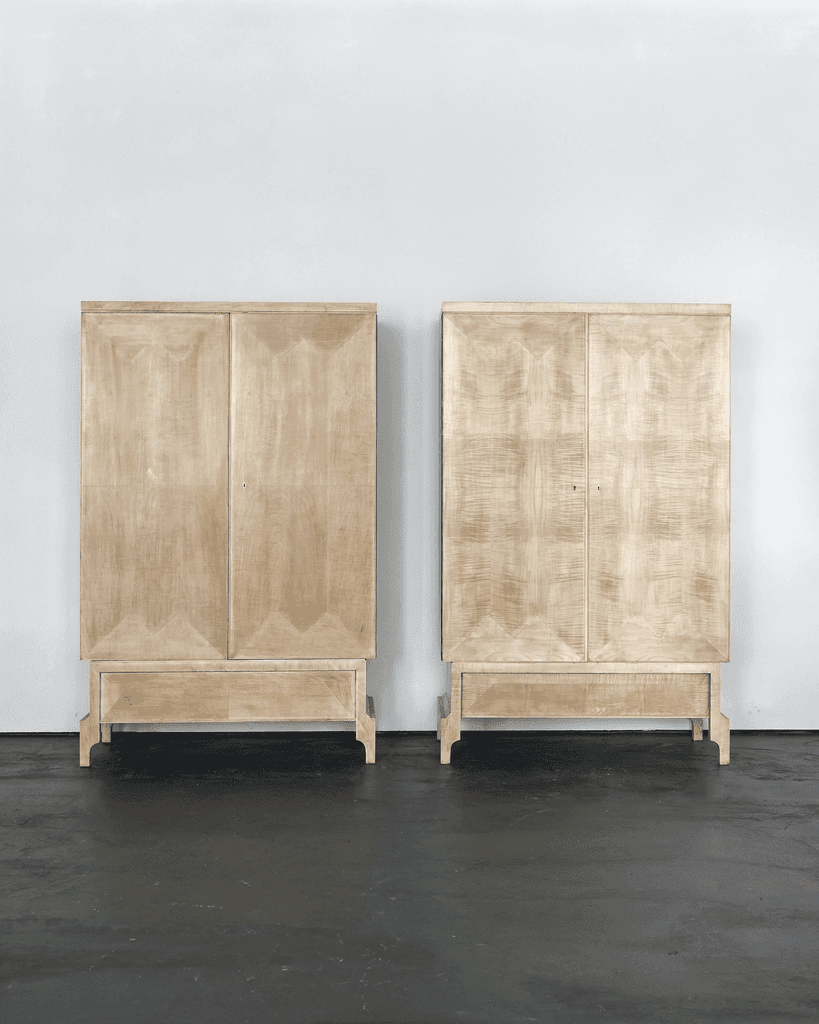 A pair of Original 30s Czech Cubist Wardrobes