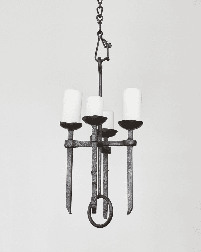 19th C. Forged Iron Candelabra