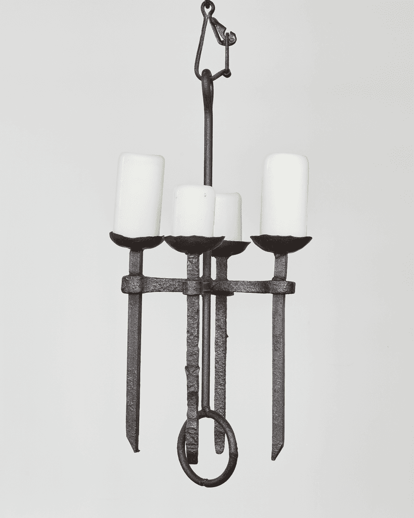 19th C. Forged Iron Candelabra