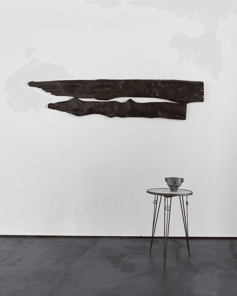 Large Polish Brutalist Gouged Pine Wall Relief