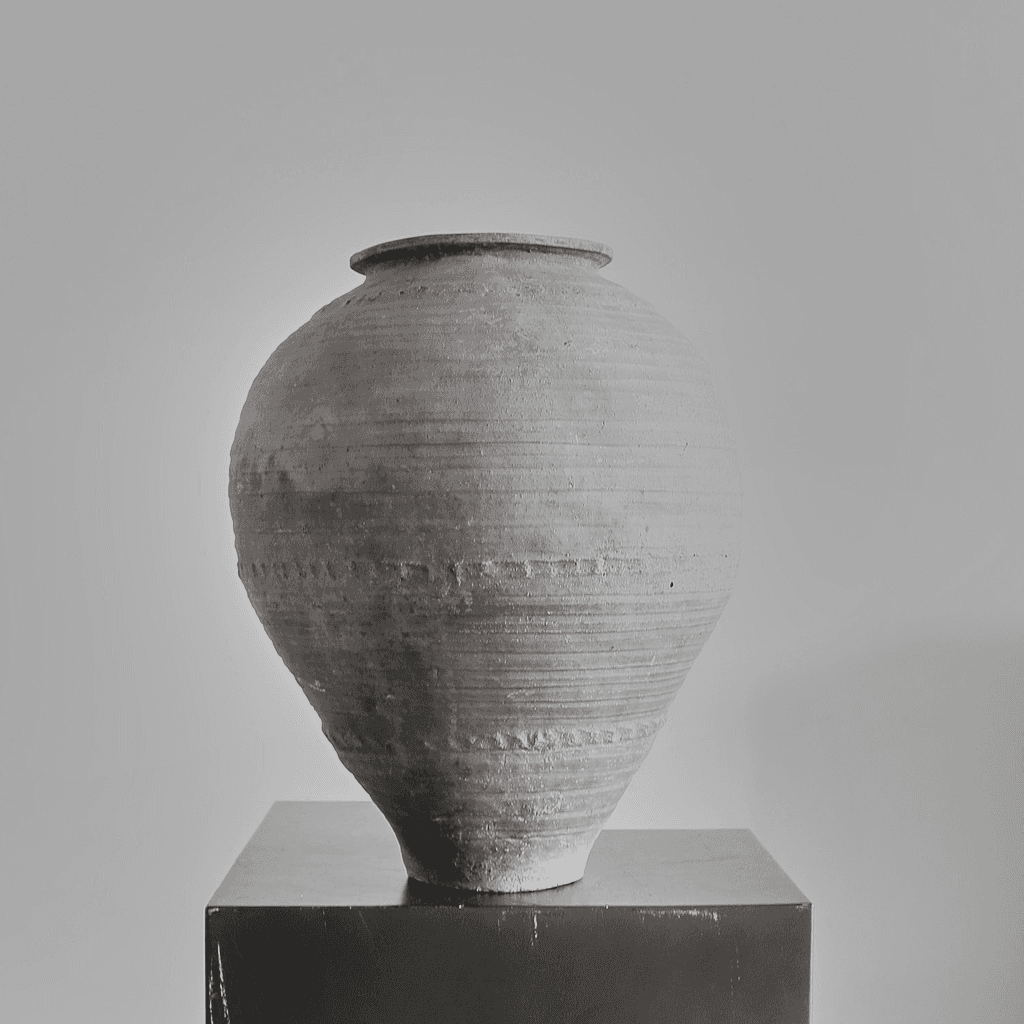 Large 19Th C. Black Terracotta Portuguese Vessel