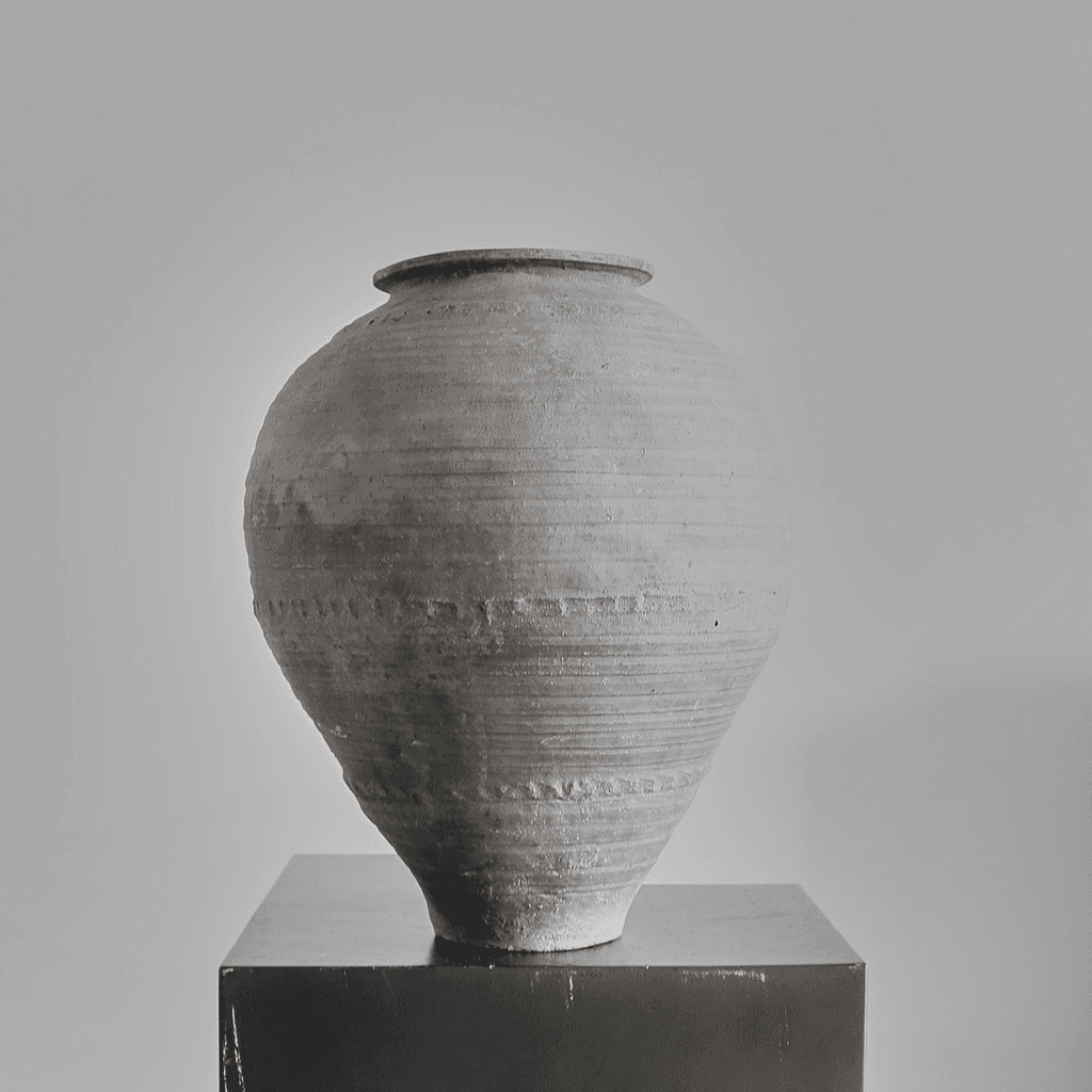 Large 19Th C. Black Terracotta Portuguese Vessel