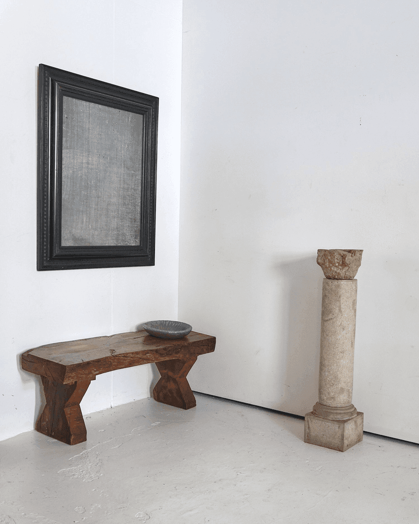 19th C. Ebonised Italian Ripple Mirror