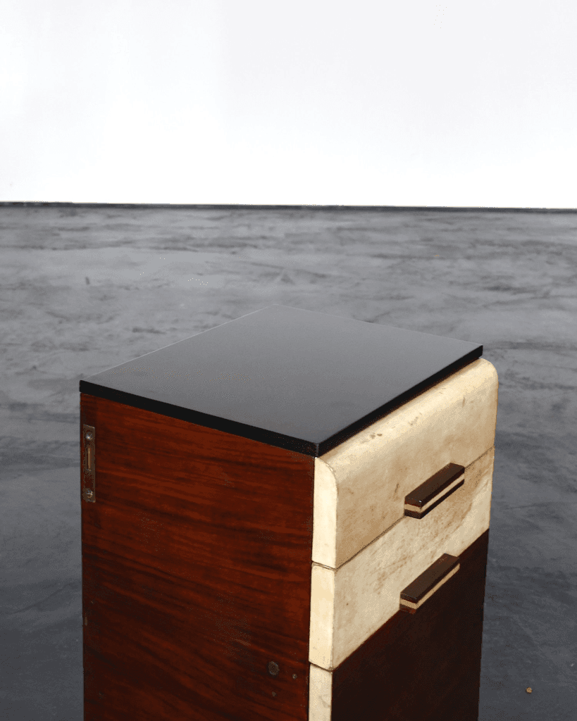 Italian Modernist C.1940s Vellum Bedside