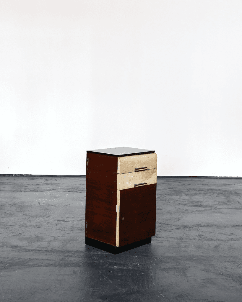 Italian Modernist C.1940s Vellum Bedside