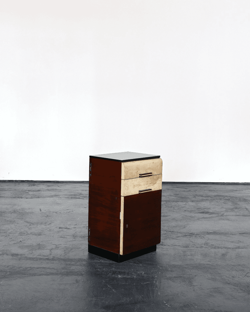 Italian Modernist C.1940s Vellum Bedside